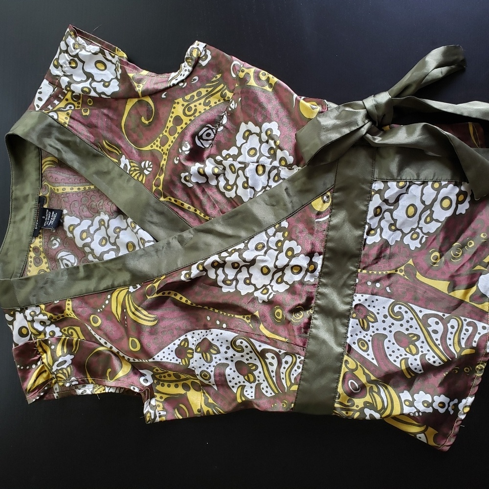 BCBG silk wrap shirt